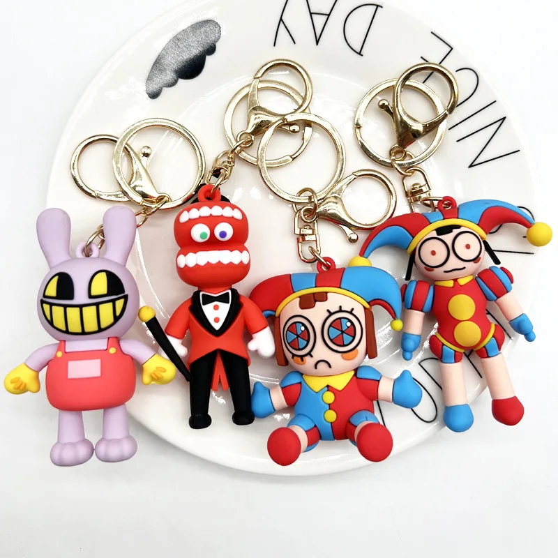 Magical Digital Circus Pomni Jax Silicone Cartoon Keychain Toy Theater Rabbit Doll Filling Toy Children's Christmas Gift