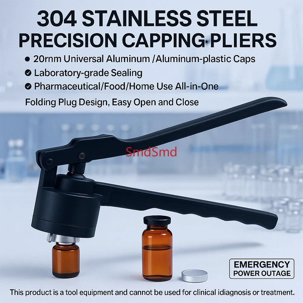 Glass Bottle Sealer Manual Vial Crimper Hand Sealing Pliers for Crimping 13mm/15mm/20mm Flip Off Caps for Aluminum Plastic Caps