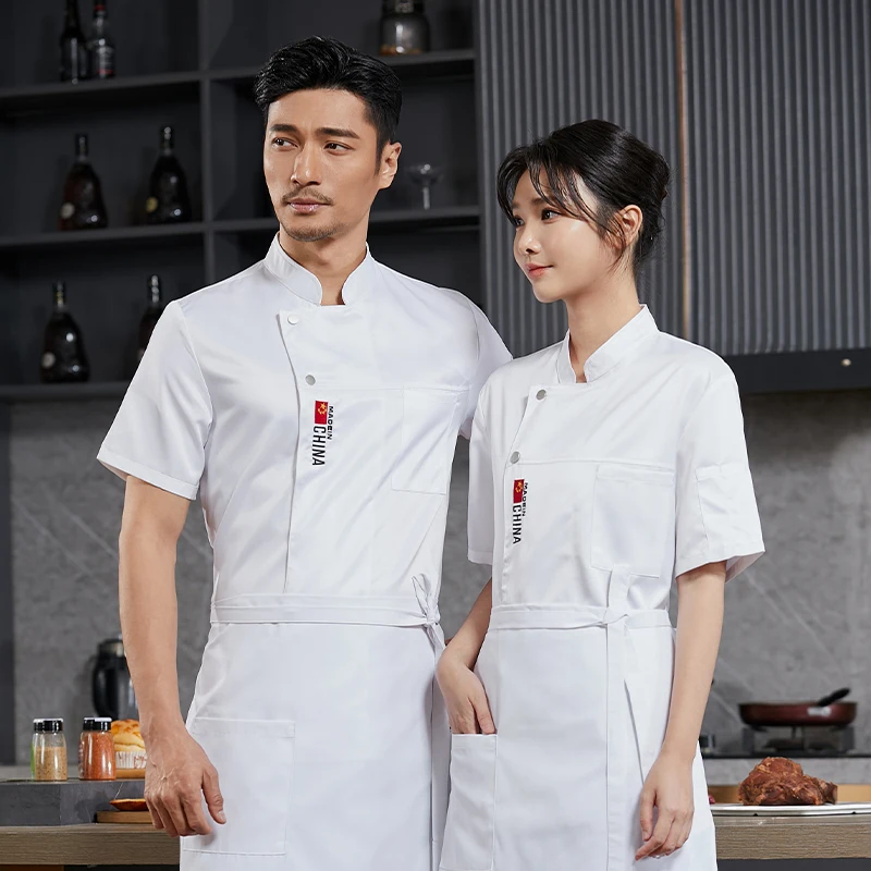Men's Kitchen Uniforms Hotel Chef's Jacket Cook Coat Waiter Uniforms Restaurant Cook Clothing Bakery Cafe Waiter Workwear