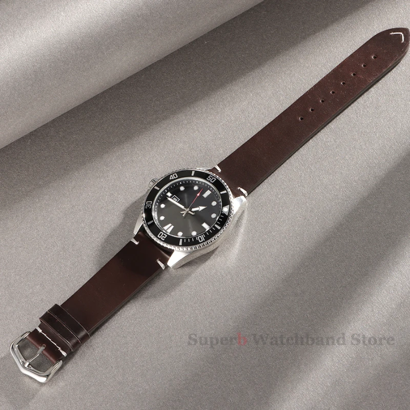 18 мм, 20 мм, 21 мм, 22 мм, 24 мм, кожаный ремешок в стиле ретро, масляный воск, масляное обесцвечивание, ремешок для часов из воловьей кожи, деловой ремешок для часов, ремешок из телячьей кожи