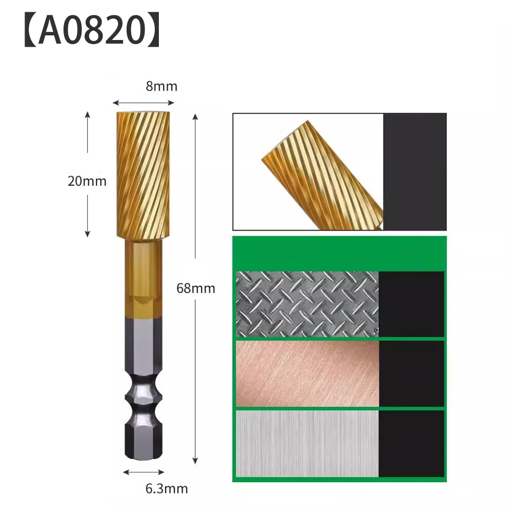 Shank Tungsten Carbide Milling Cutter Single And Double Slot Rotary File Milling Cutter 6.3mm Shank Diameter Power Tools