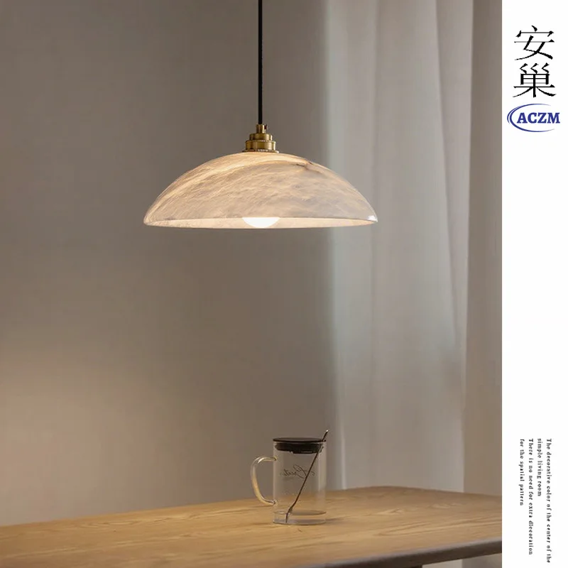 Natural marble restaurant chandelier round light luxury bar table office designer coffee table light