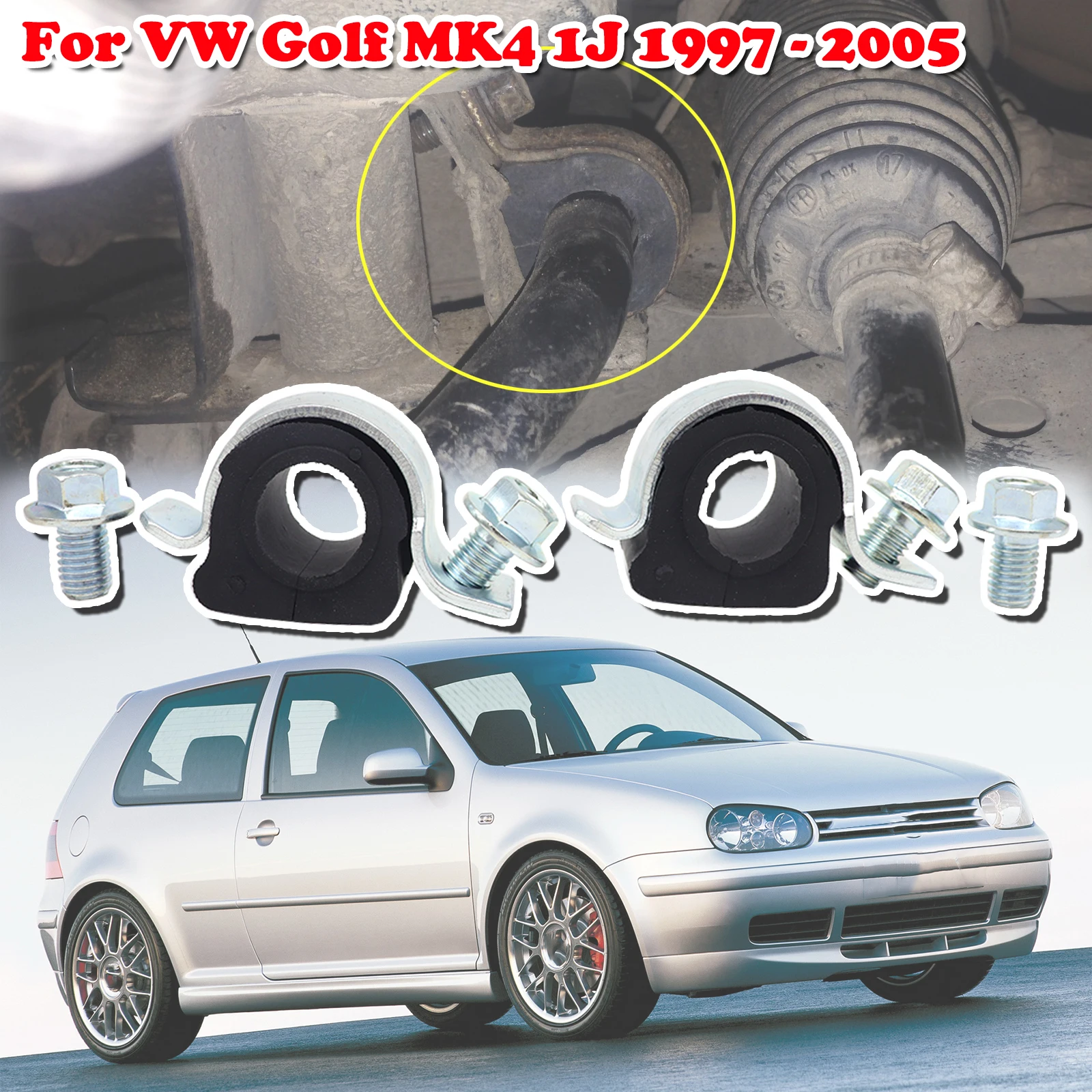 21MM For VW Golf MK4 1J Front Axle Sway Bar Bushing Clamp Bracket Bolt Anti Roll Bar Bushing Stabilizer 1997 - 2005 1J0411314T