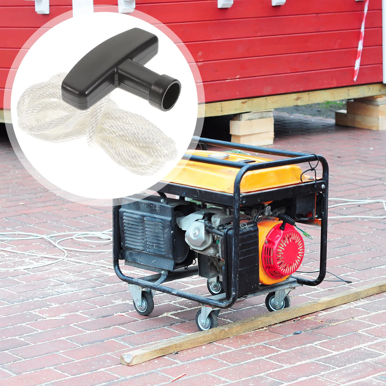 

4 Sets Starter Rope Pull Cord Kit Professional Gas Engine Recoil Starter Handle Replacement for Lawnmower Trimmer Chainsaw