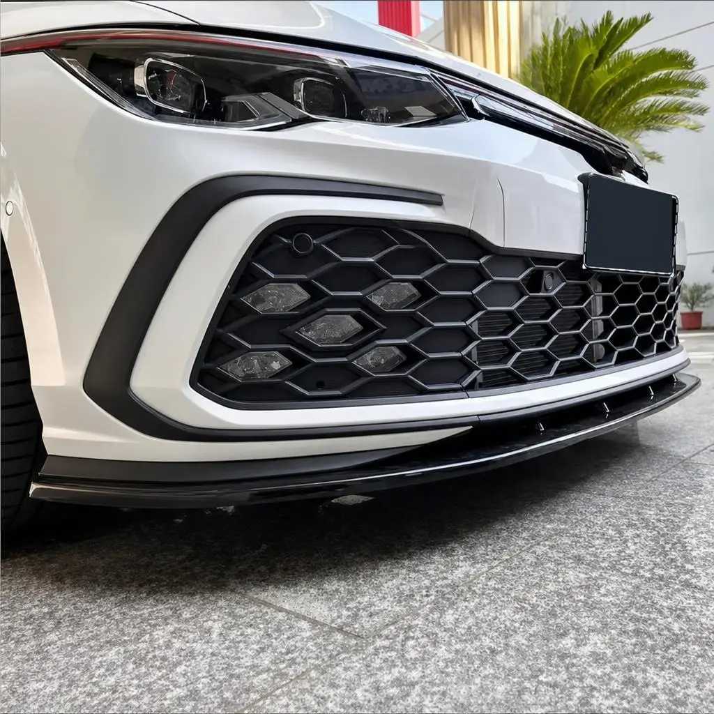 Spoiler per paraurti anteriore per VW Golf 8 MK8 GTI GTD GTE R-Line 2020-2024, stile Maxton, nero lucido, kit spoiler per paraurti anteriore.