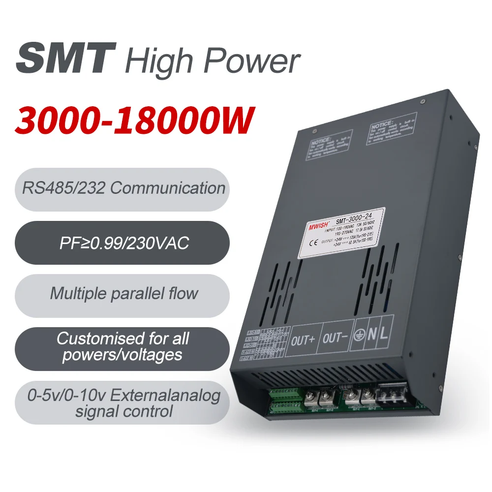 負荷分散PFC RS485 1000～18000W SMPS AC-DC 12V/24V/48V 産業用充電DCスイッチング電源メーカー