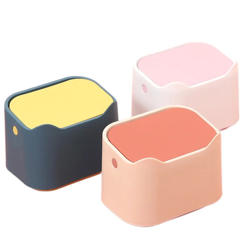 Push-button desktop trash can with lid – a cute household item for storing small trash and miscellaneous items