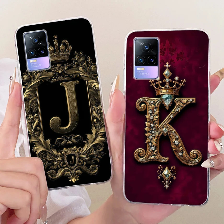 

Чехол для Vivo V21 (модели V2066, V2108), роскошный, с надписью «Корона», мягкий, тонкий, для Vivo V21e 4G (модели V2061, V21), чехол-накладка (Fundas Coque)