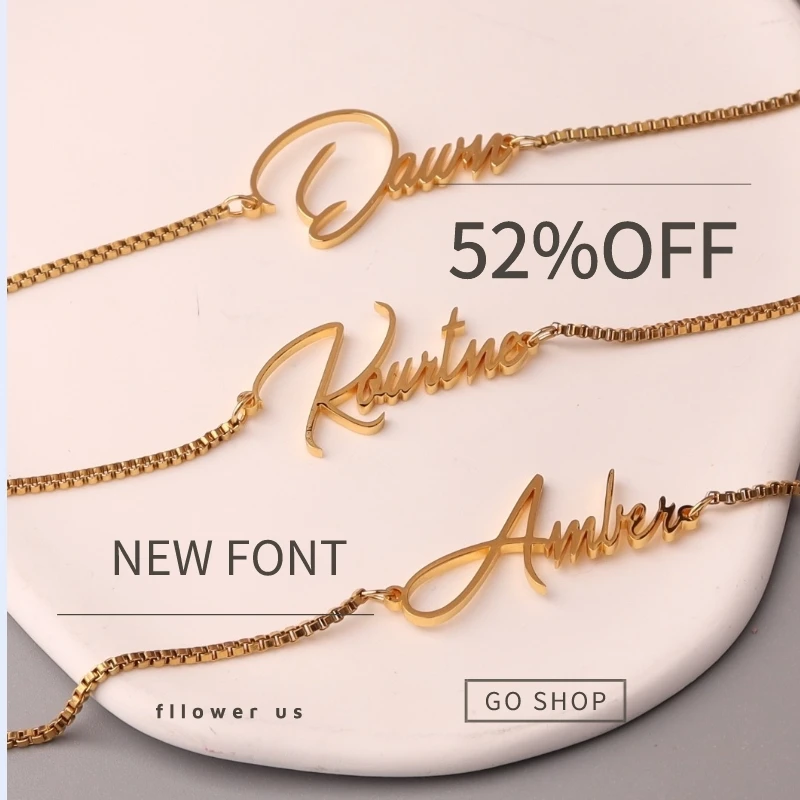 Personalised Gold Name Necklace with Box Chain  Custom Name Necklace Handmade Jewelry Personalised Birthday Gift for Her Mom