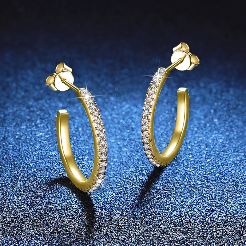 HAIMAITONG PT950 أقراط مويسانيتي بلاتينية عبر الحدود، أقراط، 55 نقطة من آذان مويسانيتي في اليابان وكوريا الجنوبية