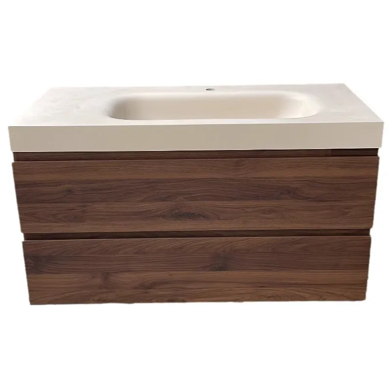 Medieval style side bathroom combination pure acrylic integrated basin cabinet multi-layer solid wood face wash table