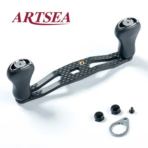ARTSE 2023 Refit 3K 탄소 섬유 낚시 릴 핸들 로커 경량 20g DAIWA 또는 SHIMANO 베이트 캐스팅 릴 용 고무 손잡이