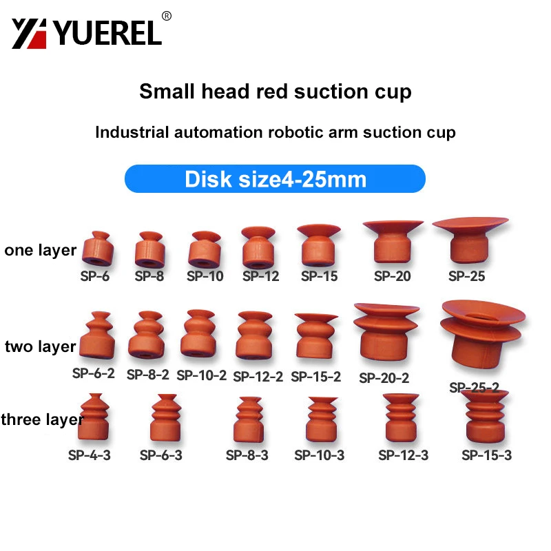 Mechanical Arm Vacuum Suction Cup Small Head SP/DP/MP Red Pneumatic Strong Suction nozzle