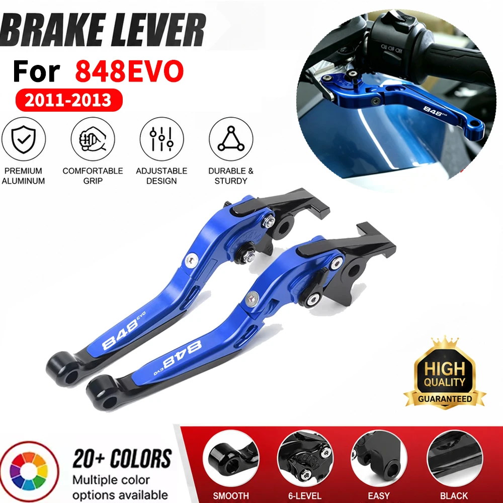Для мотоцикла DUCATI 848EVO 848 EVO 2011-2013 2012 Аксессуары для мотоцикла: регулируемые складные выдвижные рычаги сцепления и тормоза.