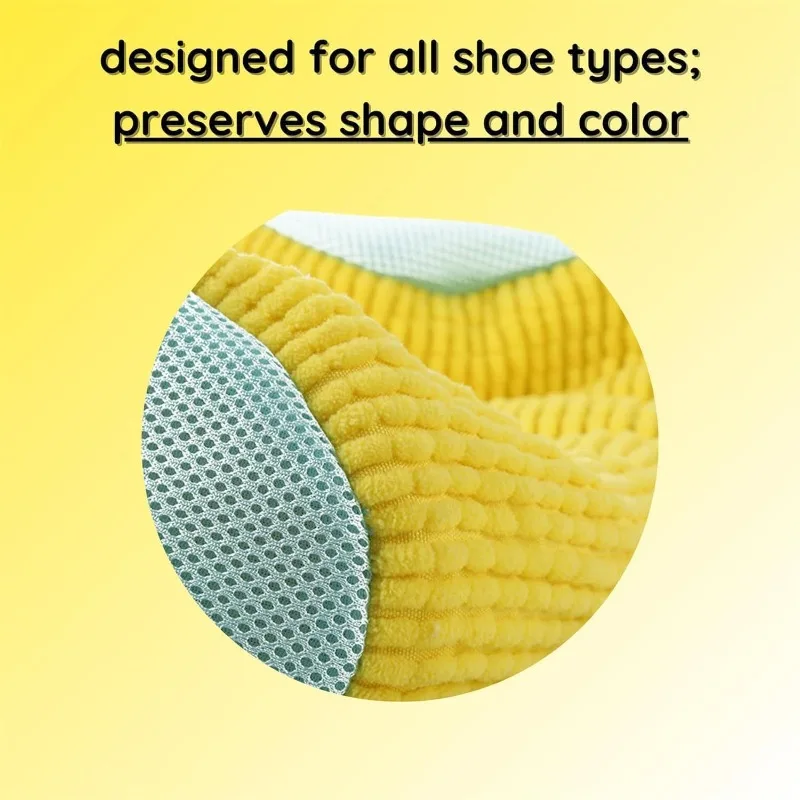 Fluffy Fiber 360 ° Surround Cleaning Shoe Washing Bag - Reusable Durable Machine-Washable Laundry Bag with Zipper Closure(1Pc)