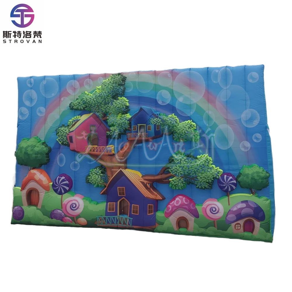 

STLF 3D Cartoon 3D Advertising Inflatables LED Lighting Oxford Material Wall Event Stage Backdrop Mascot Sign Blower Accessory f