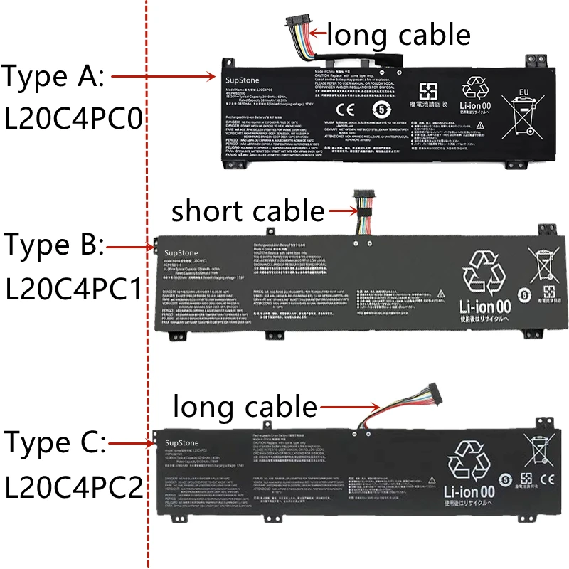 L20D4PC0 L20C4PC1 L20M4PC2 Laptop Battery For Lenovo Legion 15ACH6 15ITH6 15IAH7 16ACH6 16ITH6 17ACH6 17ITH6 Y9000K R7000P 2021