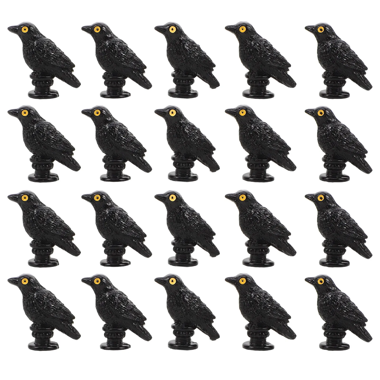 30pcs Simulation Resin Black Crow Halloween Miniature Black Crow Figurines Prop Fake Bird Ghost Festival Halloween Decoration
