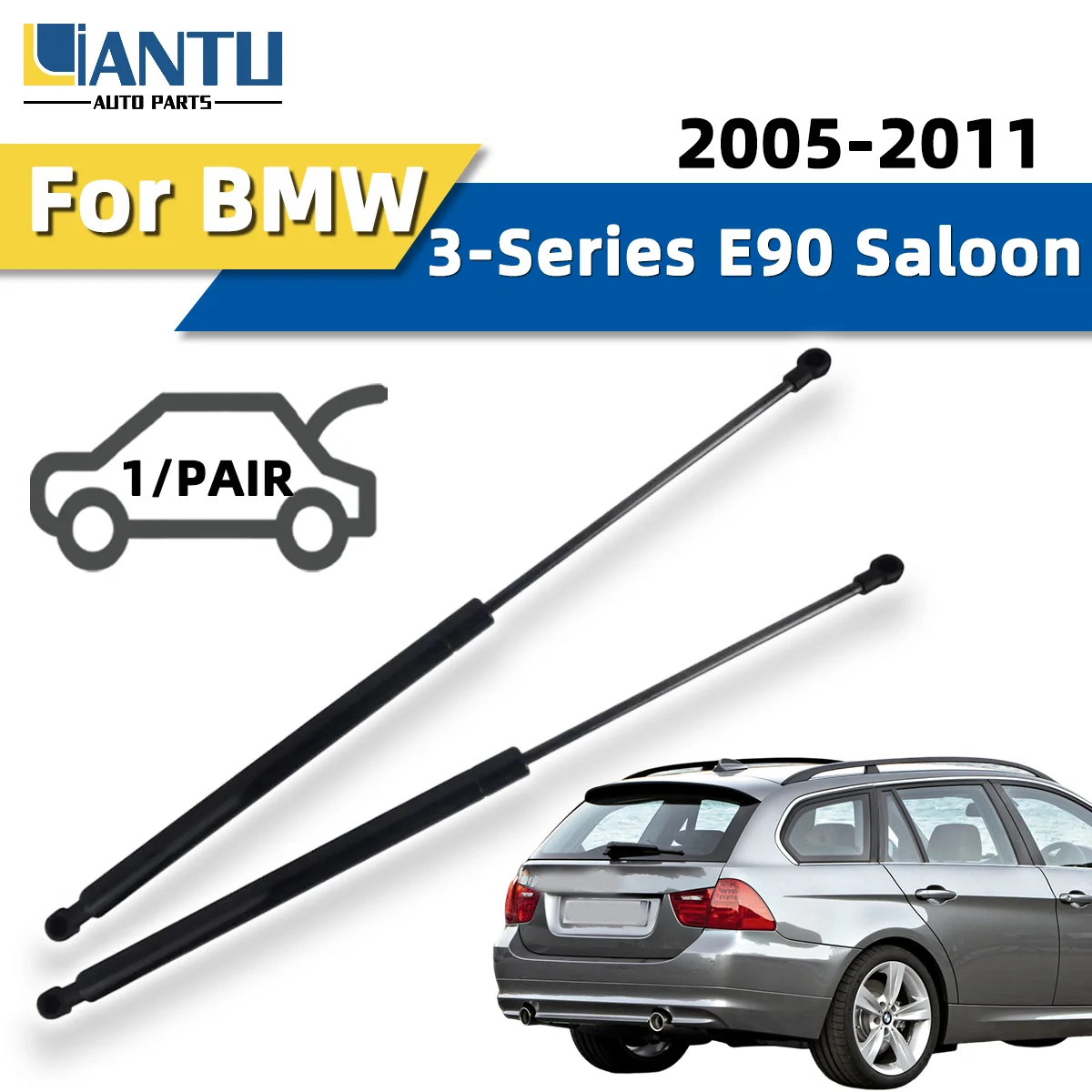 

1 пара газовых упоров (амортизаторов) багажника для BMW 3-й серии E90 седан 2008-2011, задний амортизатор, пружинный стержень, OE 5124706062, цветные