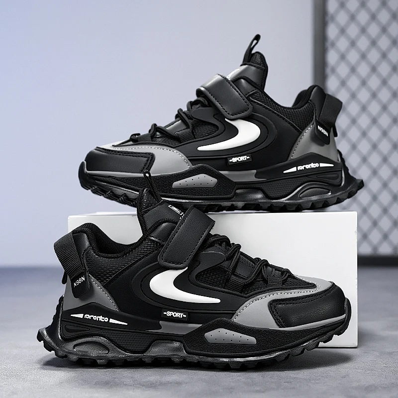 Luxury Children Shoes Boys Sneaker Black Kids School Running Tennis Sneaker Autumn Platform Sports Shoes for Boy 4 To 12 Years
