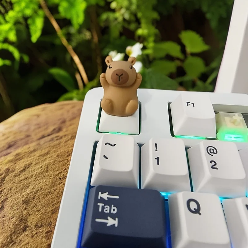 Attackfox personalizado capivara bonito keycap diy teclado decoração anime keycaps para teclado mecânico bonés pc gamer presentes do feriado