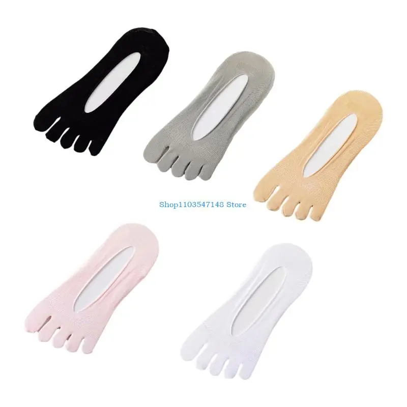 P88B No Show Toe Socks for Women Five Fingers Socks Athletic Running Invisible Liner Socks Summer Mesh Socks Hosiery Gift