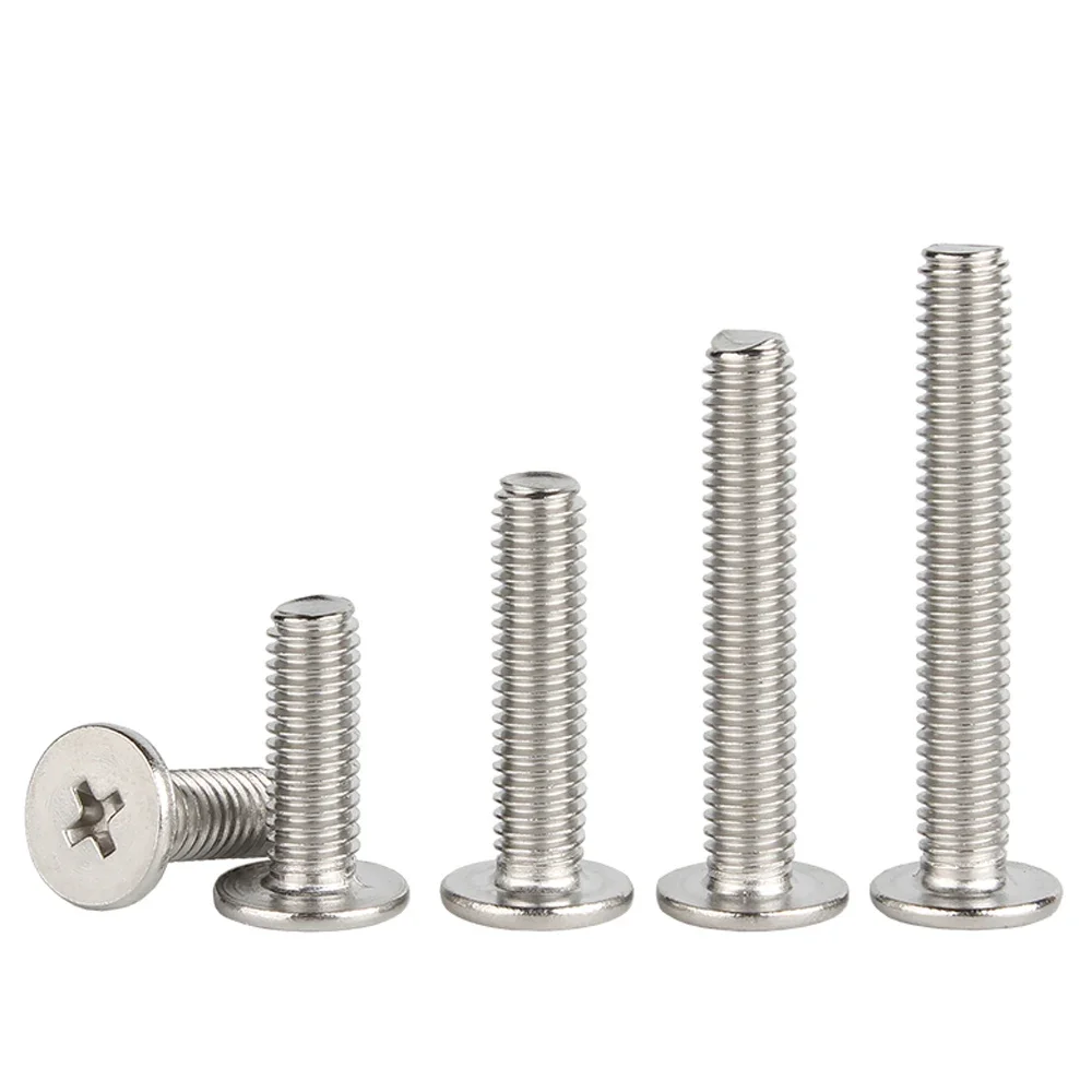 5-100Pcs M1.4 M1.6 M2 M2.5 M3 M4 M5 M6 M8 304 Stainless Steel CM Cross Phillips Ultra Thin Super Low Flat Wafer Head Screw Bolt