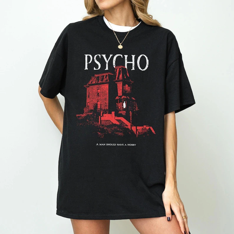 Psycho Movie Bates Motel T-Shirt – Cult Classic Horror Cinema Tee Vintage T Shirt