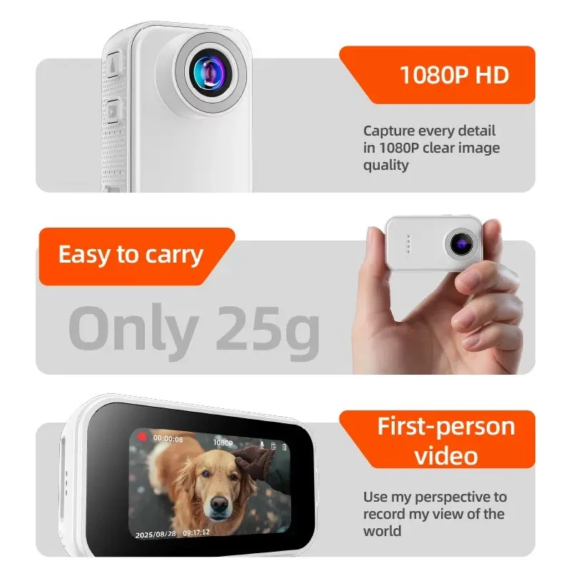 Lenovo Portable Mini Action Camera 4K HD Thumb POV Camera Body Cam Wearable Helmet Recorder Magnetic Pocket Sports Camera view 4