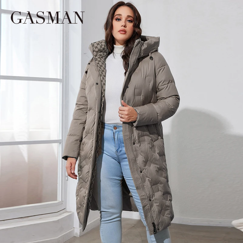 GASMAN 2024 New Fashion Parkas Women\'s Plus Size  Short Casual Hooded Pocket Women Down Jacket Female Outwear 83390