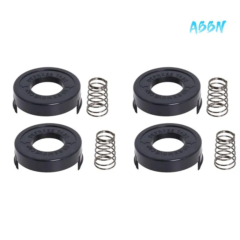 

ABBN-4PCS 682378-02 Spool Cover Cap With Spring Compatible With Black + Decker GLC12 GL250 GL310 GL360 Strimmer Replacement