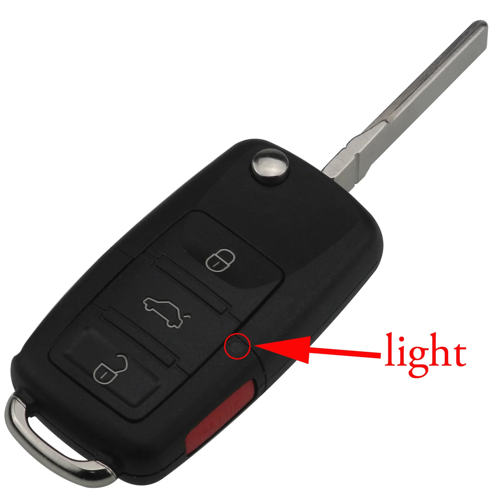Jingyuqin New Flip Car Key Shell For VW Volkswagen Golf 4 5 7 Passat B5 B6 Tiguan Beetle Polo MK4 Bora Skoda Seat Uncut Blade view 6
