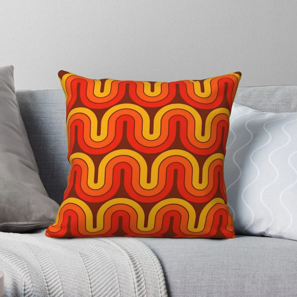 

Retro Geometric Gradient Square Pillowcase Polyester Linen Velvet Pattern Zip Decor Pillow Case Sofa Cushion Cover
