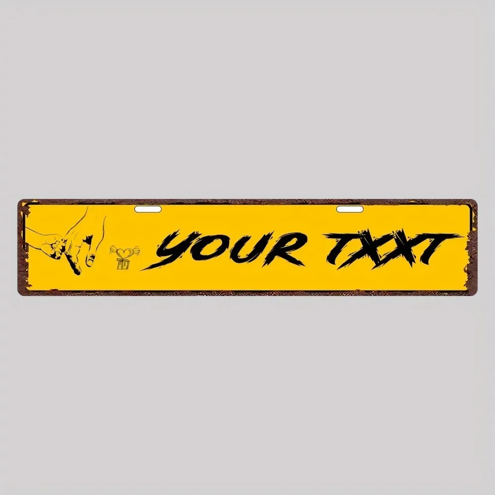 [CIFbuy][2D Flat] Custom Yellow Hand‑Pattern Aluminum Sign,Personalized Family Wall Decor (Only For Decoration)