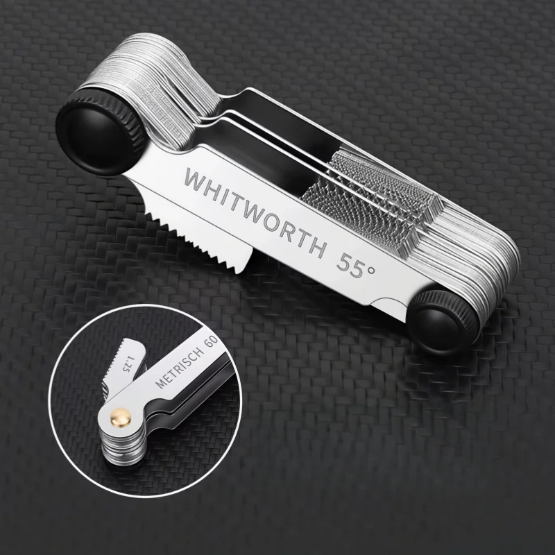55/60 Degree Thread Plug Gauge Metric Imperial Gear Tooth Screw Pitch  Thread Measurement Gauges Carbon Steel Measuring Tool Tap