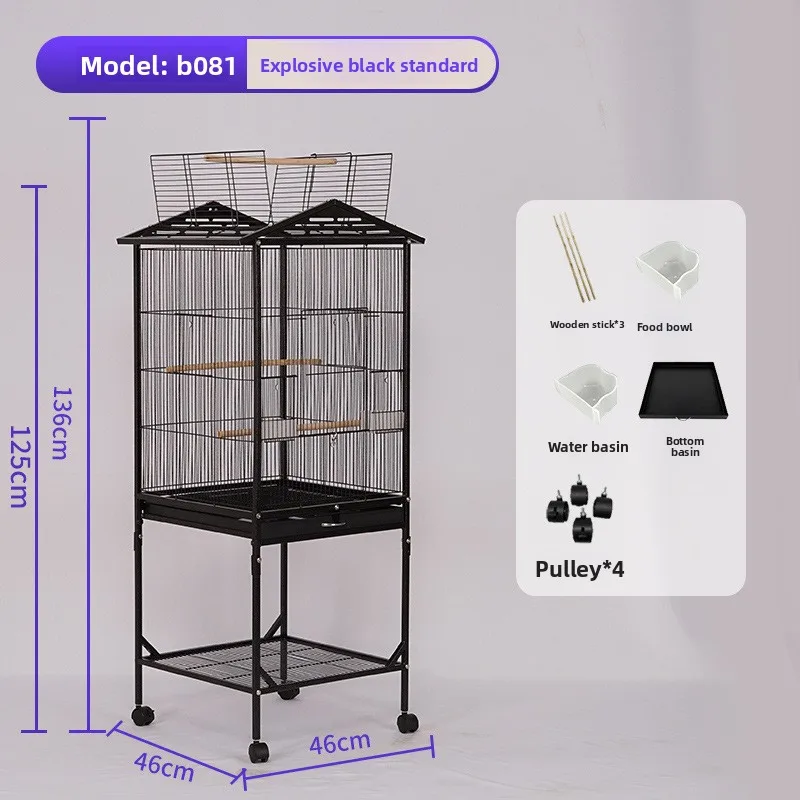 Большая декоративная клетка для птиц для попугаев и миньоев, просторная авиационная клетка для любви, декоративная среда обитания птиц, прочный металлический корпус для домашних животных