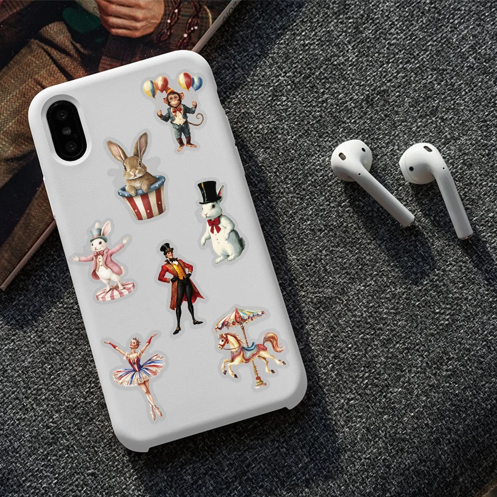 50 قطعة ملصقات الحيوانات الأليفة شفافة السيرك الشارات للهاتف المحمول دفتر سكيت الغيتار DIY بها بنفسك ملصقات الجمالية الهدايا الإبداعية