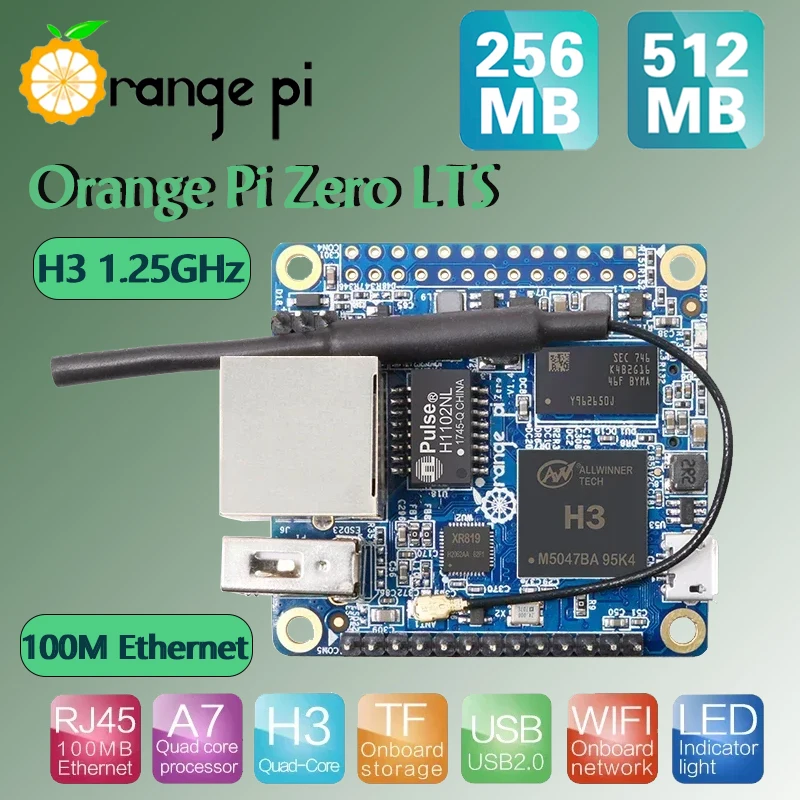 

Orange Pi Zero Lts 512 МБ H3 256 МБ H3 Мини-плата Allwinner 100M Ethernet Четырехъядерный процессор Cortex-A7 Dev Board