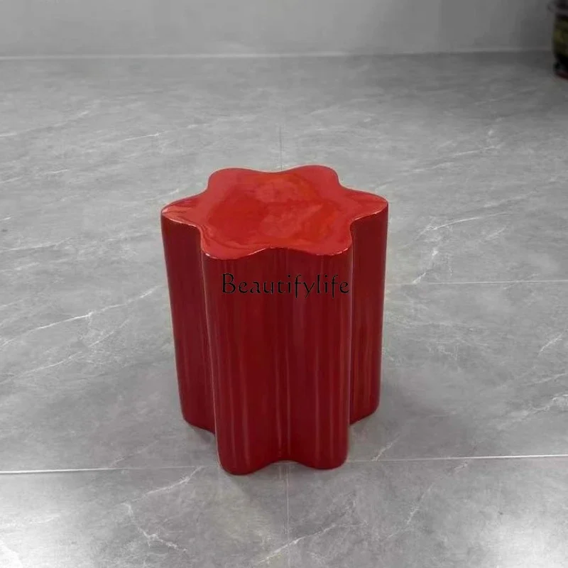 

P13Modern simple sofa side a few creative living room fiberglass red corner a few special-shaped home