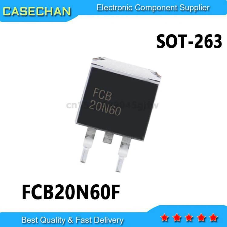 10PCS New and Original  FCB 20N60 FCB20N60FTM FCB20N60F  600V 20A D2PAK SOT-263