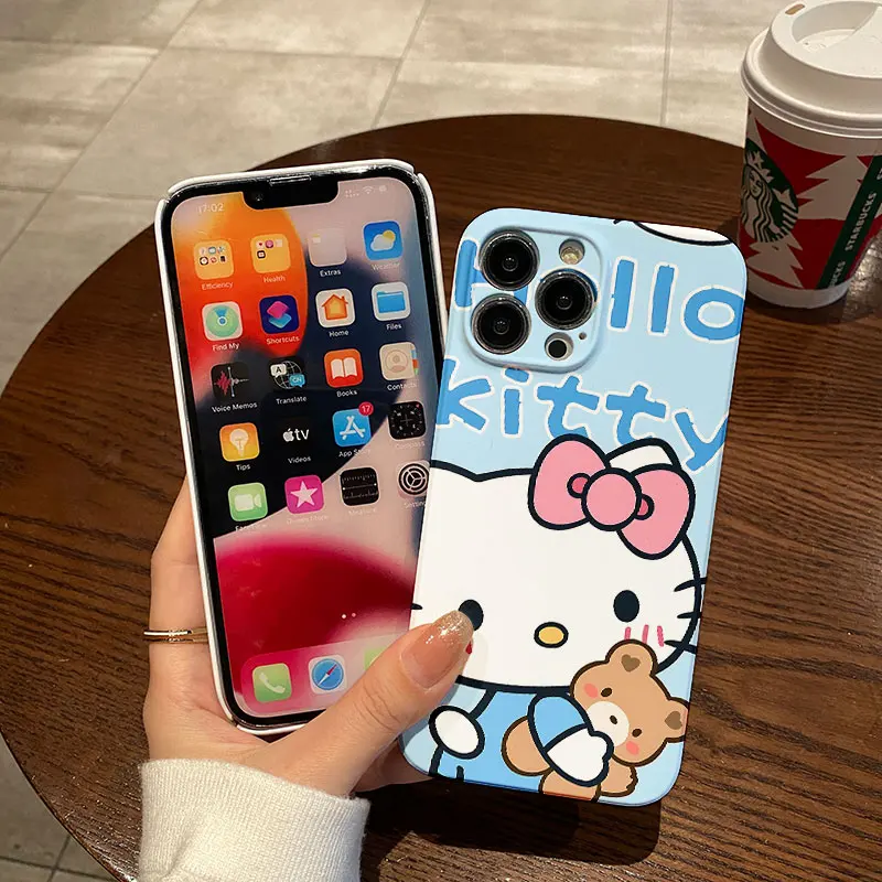 Coque de téléphone Hello Kitty pour Samsung Galaxy, Kawaii, S20, S21, S22, S23, FE, Note 9, 10 Pro Plus, Ultra, 4G, 5G, HD brillant, couverture rigide PC