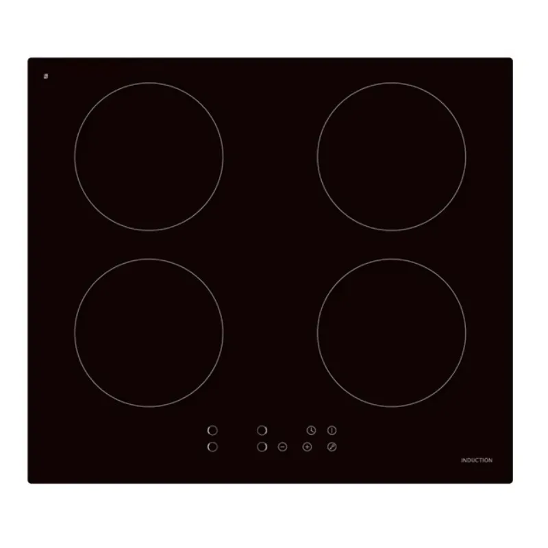 60cm Black Glass Built-in Induction Hob 4 Cooking Zones 9 Power Levels Touch Control Cooker Hob