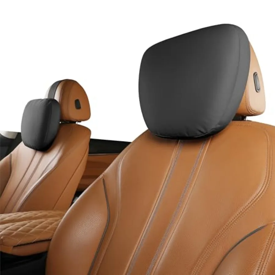 

2Ps car headrest Pillow car Neck Pillow for Driving 11.8x7.5 Inch Head Rest Pillow for car Fits Most car Models Suede Fabric wi