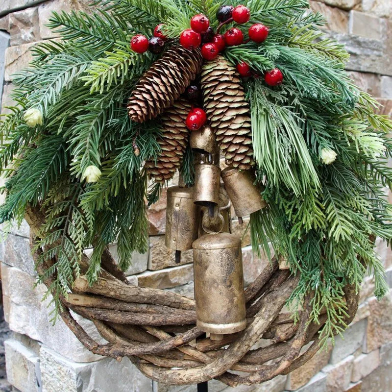 Christmas Wreath With Christmas Pine Cone Pine Needle Merry Christmas Garlands Decorations Ornaments Noel New Year 2023 Navidad