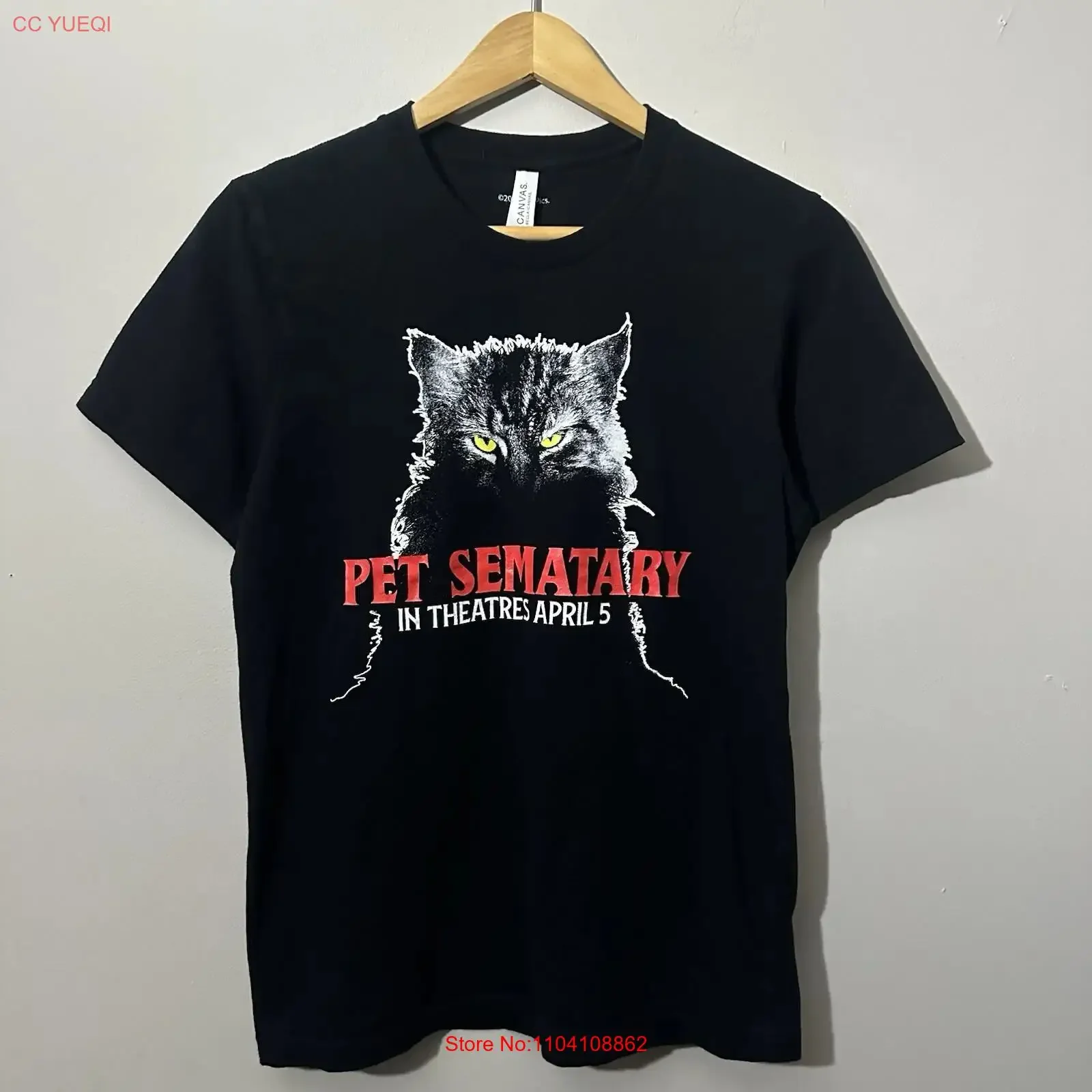 Pet Sematary 2019 Remake Movie Promo T Shirt Size Medium Stephen King Horror Cat vintage Washed streetwear Comfortable fashion