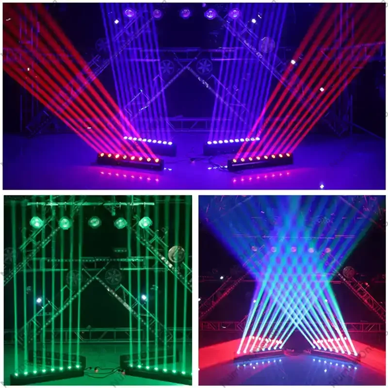 8-Eye Beam Moving Head Light for Stage Wedding & Club, High Power LED RGBW Matrix Scanning Beams with Digital Signal Control