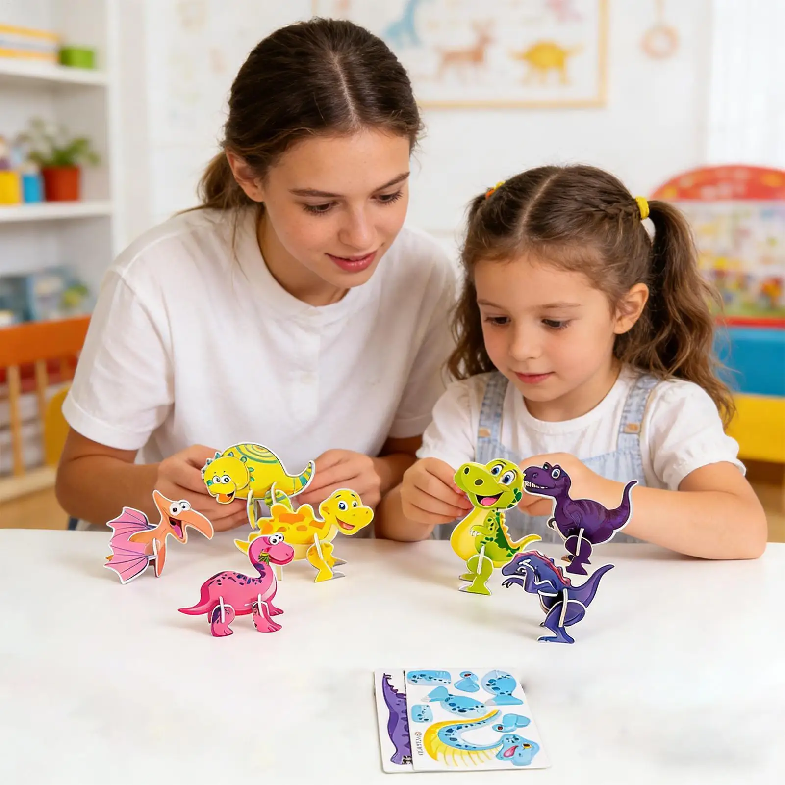 3D Puzzles for Kids 25 Piece DIY Creative Assembly Toy DIY 3D Creative Paper Jigsaw Puzzle for Classroom Family Road Trip Boys