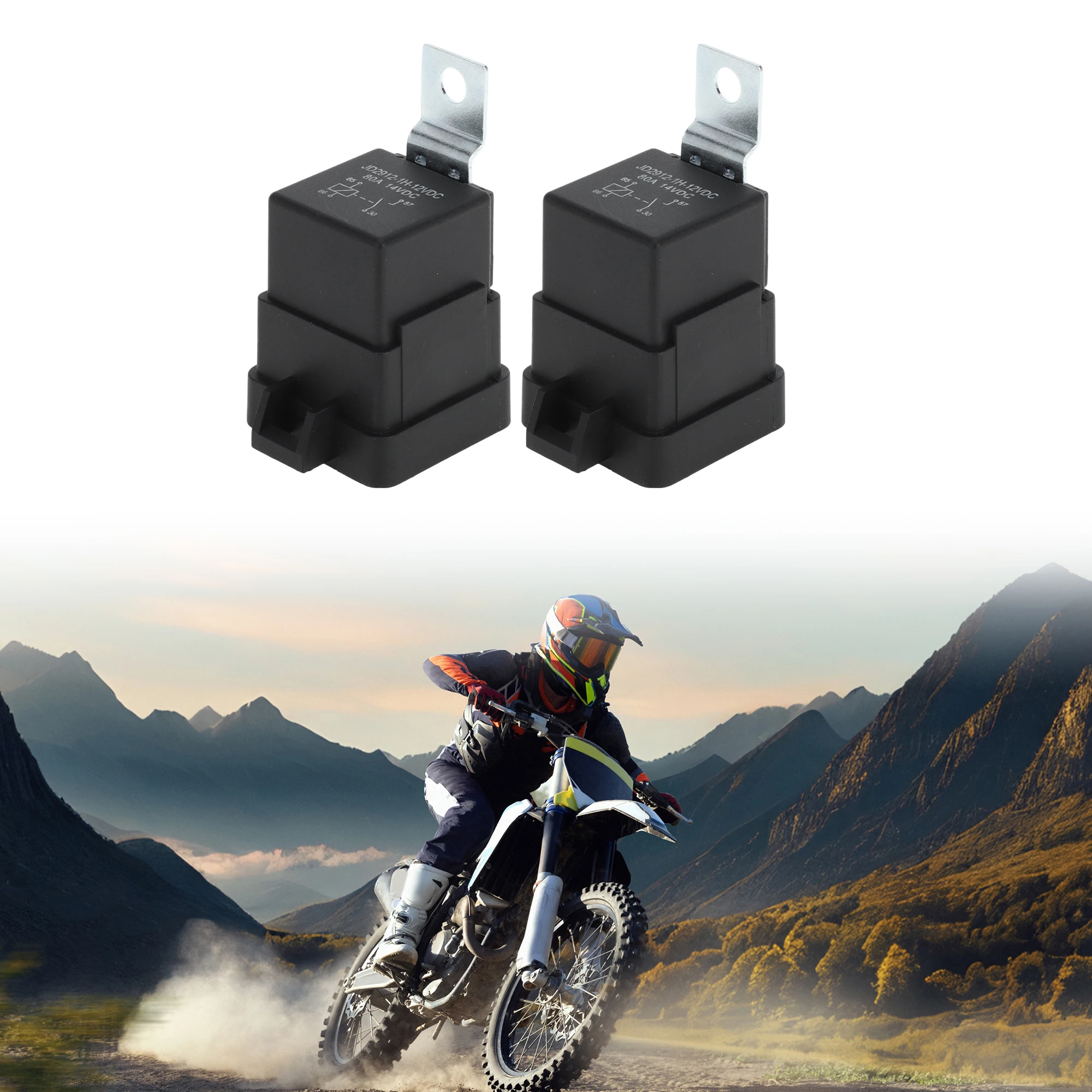 Motoforti 2 Pcs Auto Relay 4 Pins 12V 80A Waterproof Car Relay Multi Purpose Black