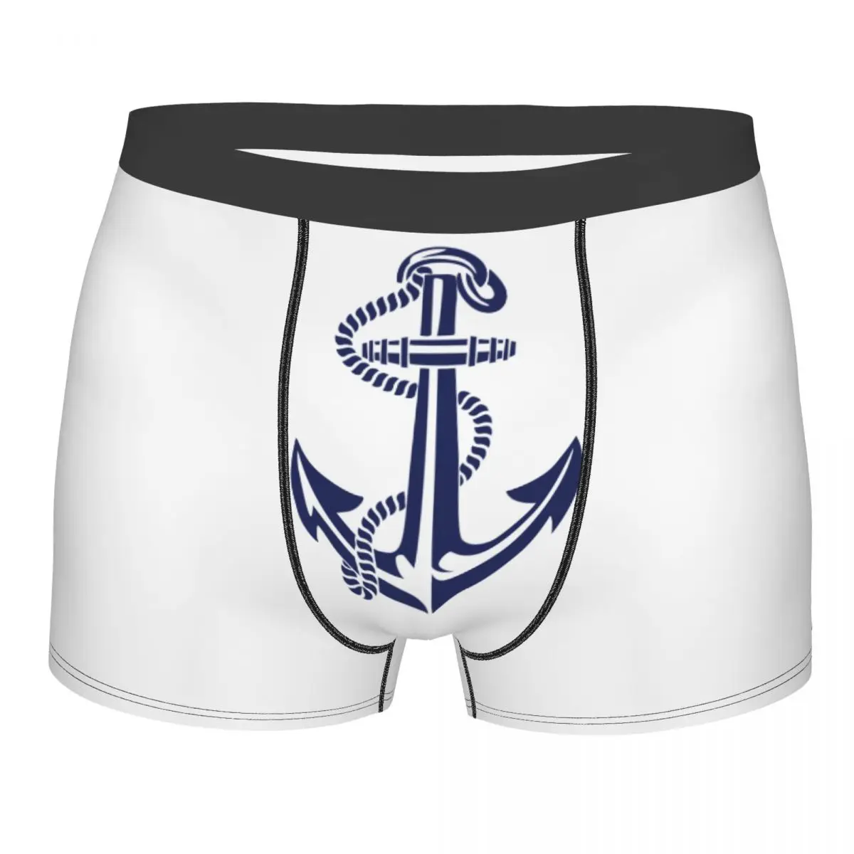 

Пользовательские боксеры с морским якорем, мужские трусы Sailor Adventure, нижнее белье, забавные трусы
