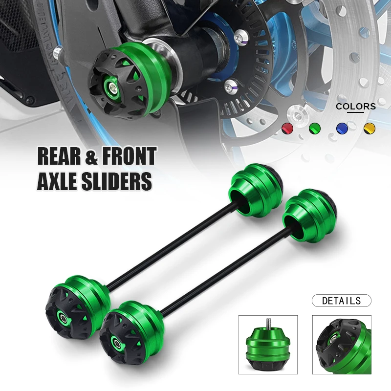 

For Z900 Z900RS Z900SE Z650 NINJA400 NINJA650 Motorcycle Front Rear Axle Fork Wheel Crash Sliders Protector Pad ninja z900 z650